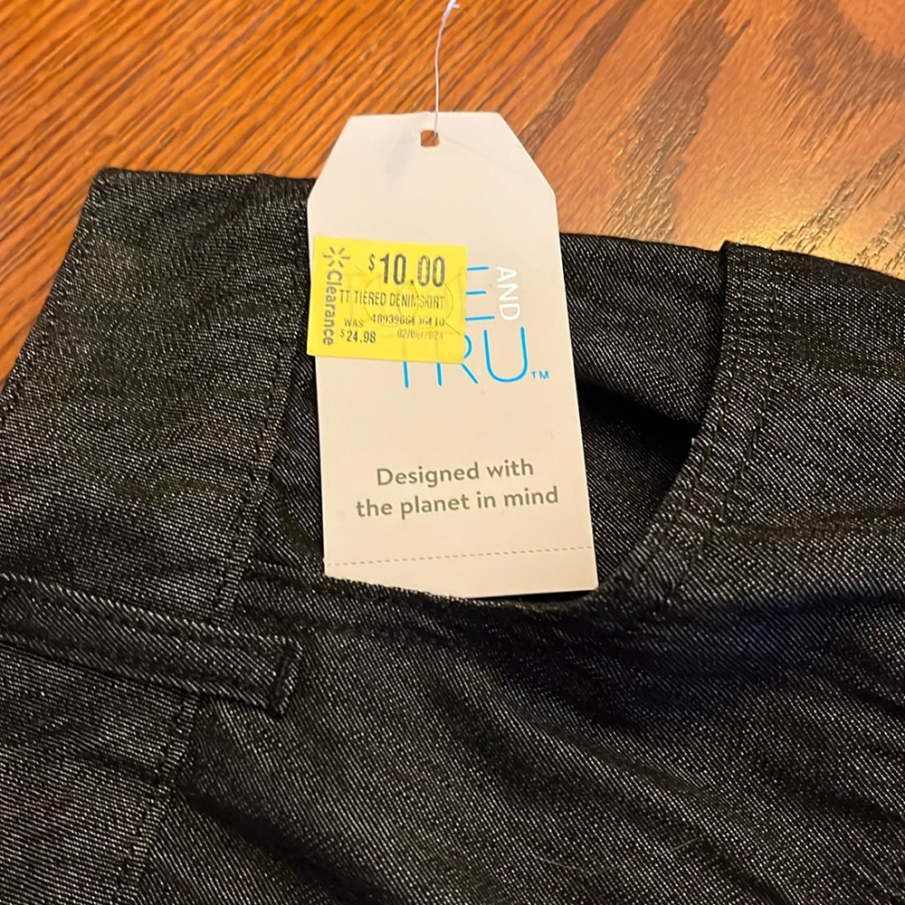 Time and Tru gray sustainable cotton midi skirt. Size 18. 29” long waist. NWT